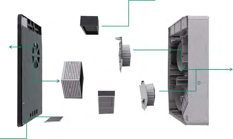VNT-VST-001 iç yapısı ve değiştirilebilir parçalar